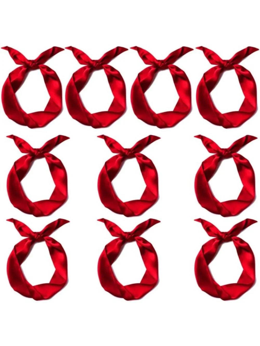 10 Pcs Satin Skinny Scarves Neck Ties & Ribbons for Women & Girls Fashion